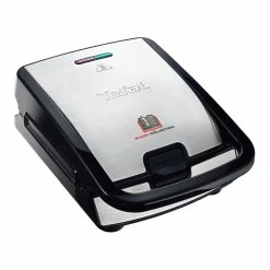New ❤️ Budget 👏 Tefal 2 in 1 Sandwich & Waffle Maker With interchangable Plates Silver/Black SW852D 👍 🌟