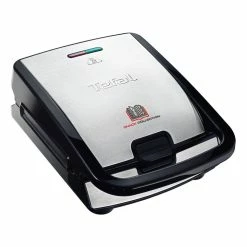 New ❤️ Budget 👏 Tefal 2 in 1 Sandwich & Waffle Maker With interchangable Plates Silver/Black SW852D 👍 🌟 -Appliances Sales 300302740 1 720x928