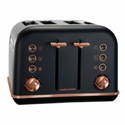Best Sale ❤️ Cheap 🎁 Morphy Richards Accents 4 Slice Toaster Rose Gold Black 242107 ⌛ 🔥
