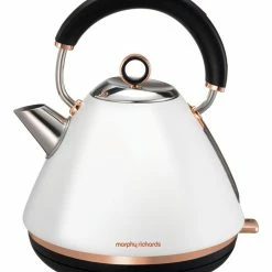 Best Pirce ⌛ Cheapest ❤️ Morphy Richards Accents Rose Gold/White Traditional Pyramid Kettle 102108 💯 ❤️