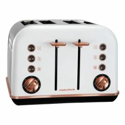 Best deal 🛒 Buy 😀 Morphy Richards Accents 4 Slice Toaster Rose Gold White 242108 👍 ✔️