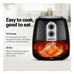 Cheapest 🥰 Hot Sale ✔️ Devanti 7L Oil Free Air Fryer - Black 👍 ⌛ -Appliances Sales 745221070 4 720x928