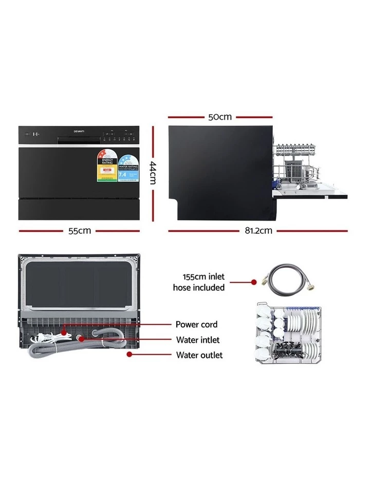 Budget ⌛ Cheap ⭐ Devanti Benchtop Dishwasher 👏 👏 2 Budget ⌛ Cheap ⭐ Devanti Benchtop Dishwasher 👏 👏 - Image 2