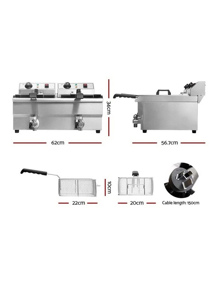 Best reviews of โ๏ธ Flash Sale ๐ Devanti Commercial Electric Deep Fryer Twin Frying Basket Chip Cooker Countertop ๐ โ๏ธ 3 Best reviews of โ๏ธ Flash Sale ๐ Devanti Commercial Electric Deep Fryer Twin Frying Basket Chip Cooker Countertop ๐ โ๏ธ - Image 3