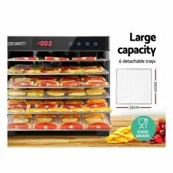 Promo 😍 Top 10 🎁 Devanti 6 Trays Commercial Food Dehydrator 😀 🤩 -Appliances Sales 751737610 4 720x928