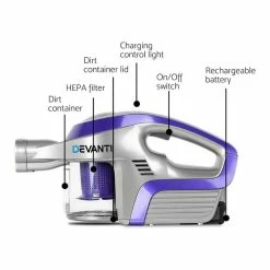 Cheapest 🧨 Buy 🎁 Devanti Cordless 150W Handstick Vacuum Cleaner - Purple and Grey ❤️ 💯 -Appliances Sales 758128690 5 720x928