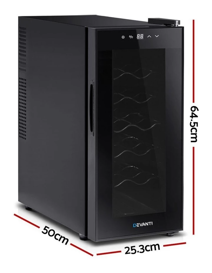 New ❤️ Best deal 🤩 Devanti Wine Cooler 12 Bottle Thermoelectric Chiller Storage Fridge Cellar Black 🌟 ⌛ 2 New ❤️ Best deal 🤩 Devanti Wine Cooler 12 Bottle Thermoelectric Chiller Storage Fridge Cellar Black 🌟 ⌛ - Image 2
