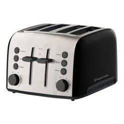 Coupon ✔️ Brand new ⭐ Russell Hobbs Brooklyn 4 Slice Toaster Black RHT94BLK 👏 🎉