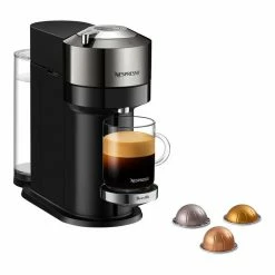 Hot Sale ๐ Outlet โ๏ธ Nespresso by Breville Vertuo Next Dark Chrome Deluxe Capsule Coffee Machine with Aeroccino BNV570DCR ๐ ๐