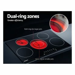 Discount 🧨 Best Pirce 💯 Devanti 90cm Ceramic Cooktop Electric Cook Top 5 Burner Stove Hob Touch Control 6-Zones 👍 ⌛ -Appliances Sales 780367060 4 720x928