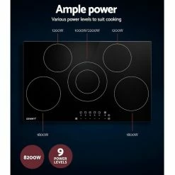Discount 🧨 Best Pirce 💯 Devanti 90cm Ceramic Cooktop Electric Cook Top 5 Burner Stove Hob Touch Control 6-Zones 👍 ⌛ -Appliances Sales 780367060 5 720x928