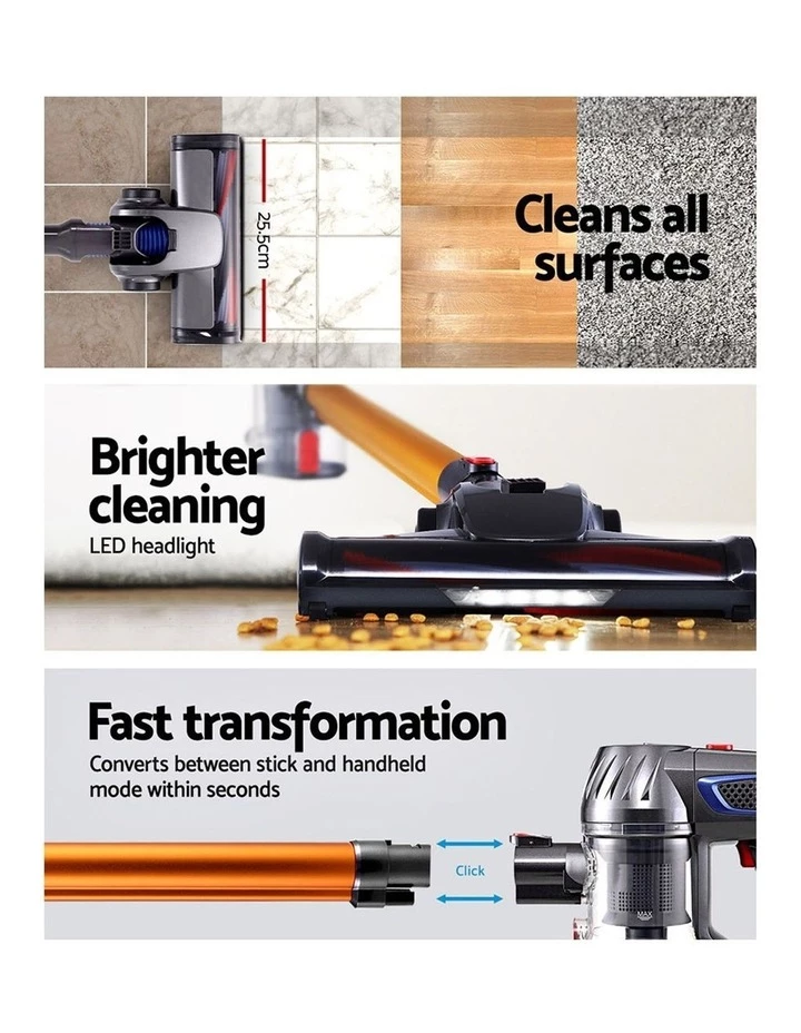 Hot Sale โจ Cheap ๐ Devanti Handheld Vacuum Cleaner Cordless Stick Handstick Car Vac Bagless 2-Speed LED Headlight ๐ โญ 4 Hot Sale โจ Cheap ๐ Devanti Handheld Vacuum Cleaner Cordless Stick Handstick Car Vac Bagless 2-Speed LED Headlight ๐ โญ - Image 4