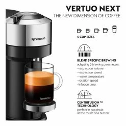 Outlet 👍 Best deal 👏 Nespresso by Delonghi Vertuo Next & Milk Capsule Coffee Machine Chrome ENV120CAE ⌛ ❤️ -Appliances Sales 784722160 6 720x928