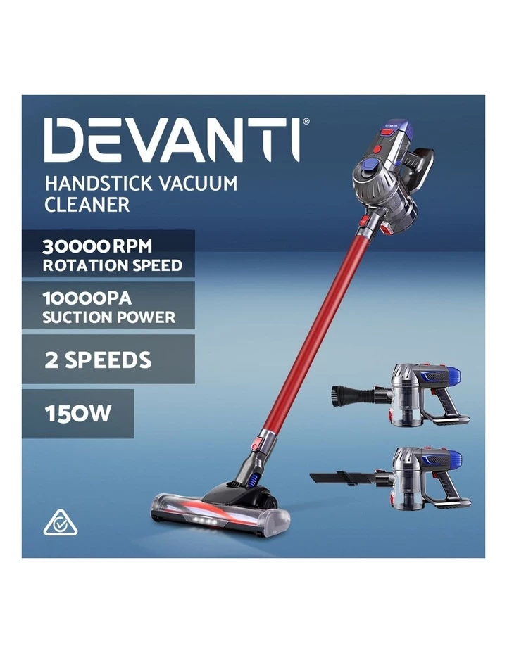 Cheap โญ Coupon ๐ Devanti Handheld Vacuum Cleaner Cordless Stick Handstick Vac Bagless 2-Speed Headlight Red ๐ ๐ 3 Cheap โญ Coupon ๐ Devanti Handheld Vacuum Cleaner Cordless Stick Handstick Vac Bagless 2-Speed Headlight Red ๐ ๐ - Image 3
