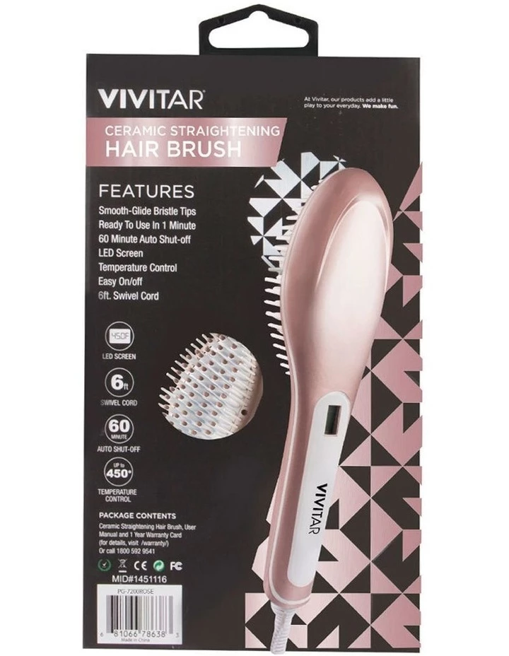 Buy โค๏ธ Promo ๐ Vivitar Ceramic Hair Straightening Brush/Comb Straightener Temp Control Rose โค๏ธ โจ 6 Buy โค๏ธ Promo ๐ Vivitar Ceramic Hair Straightening Brush/Comb Straightener Temp Control Rose โค๏ธ โจ - Image 6