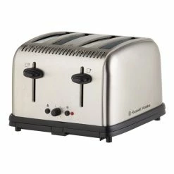 Cheap 💯 Outlet 😍 Russell Hobbs Classic 4-Slice Toaster Stainless Steel RHT14BRU 🤩 ❤️