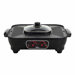 Brand new 😉 Coupon 🎁 Davis & Waddell 2 in 1 Electric Steamboat Hotpot With Teppanyaki Grill Black DES0486 🎁 👍