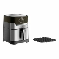 Budget ⭐ Coupon ✨ Tefal Easy Fry & Grill Deluxe Air Fryer Black/Silver EY505D 😀 😍