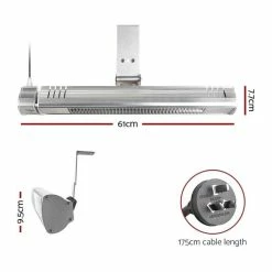 Wholesale 💯 Best Sale 👏 Devanti Electric Infrared Radiant Strip Heater Outdoor Indoor Halogen 2000W HLH-E72-2000-AL 👏 🌟 -Appliances Sales 887808790 3 720x928