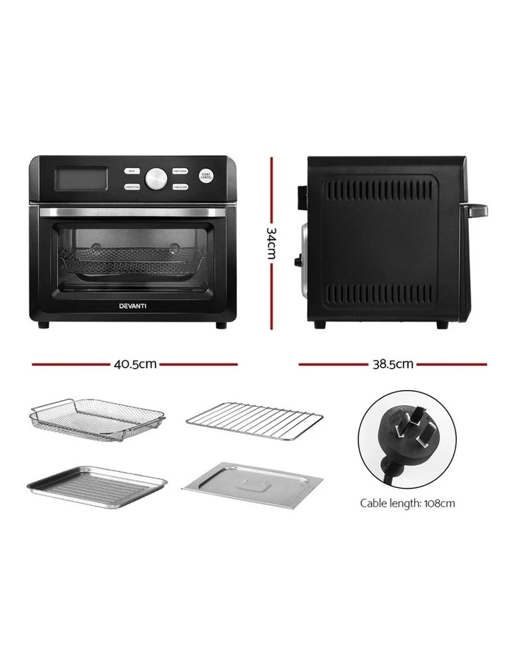 Cheapest 🎉 Buy 👏 Devanti 20L Air Fryer Convection Oven Black AF-K-H-5712E-BK 💯 🤩 2 Cheapest 🎉 Buy 👏 Devanti 20L Air Fryer Convection Oven Black AF-K-H-5712E-BK 💯 🤩 - Image 2
