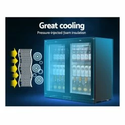 Discount ⭐ Best deal ⭐ Devanti 2 Glass Door Bar Fridge Black BF-E-198L-BK 🎁 🔔 -Appliances Sales 888618520 5 720x928