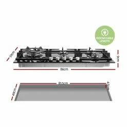 Best Sale 🔥 New 🔔 Comfee 5 Burner Gas Cooktop Black NG LPG CGH90095G 🔔 👍 -Appliances Sales 888623020 3 720x928