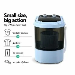 Brand new ๐ New โจ Devanti Portable Top Load Washing Machine 3KG Black PWM-S-30-BK โ โ๏ธ 12 Brand new ๐ New โจ Devanti Portable Top Load Washing Machine 3KG Black PWM-S-30-BK โ โ๏ธ -Appliances Sales 888630940 6 720x928