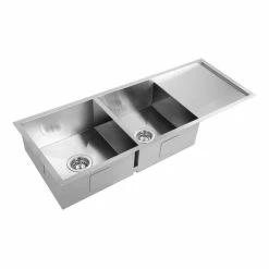 Brand new 💯 Hot Sale 🤩 Cefito Stainless Steel Kitchen Sink 111X45CM Silver 🧨 ⭐