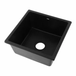 Best Sale 🎉 Coupon 🛒 Cefito Stone Kitchen Sink 45X45MM Granite Black 🔔 🔔