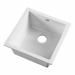 Deals ๐ Discount ๐ Cefito Stone Kitchen Sink 450X450MM Granite White โจ ๐