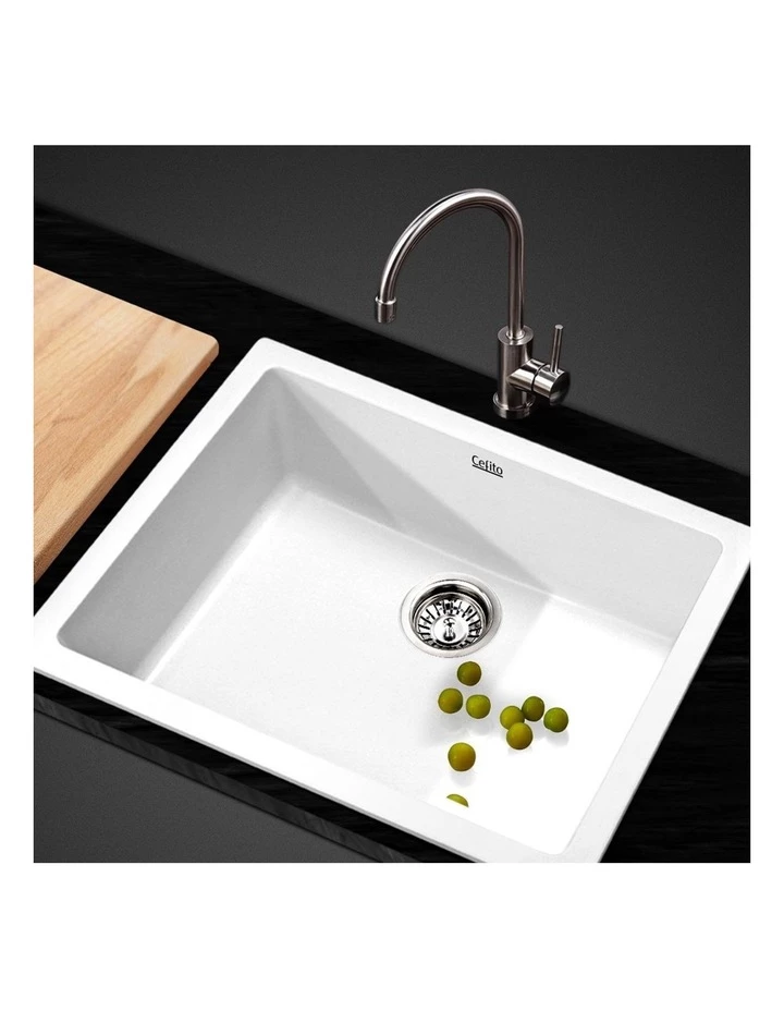 Top 10 😉 Best Pirce 🌟 Cefito Stone Kitchen Sink 61X47MM Granite White 👏 👏 2 Top 10 😉 Best Pirce 🌟 Cefito Stone Kitchen Sink 61X47MM Granite White 👏 👏 - Image 2