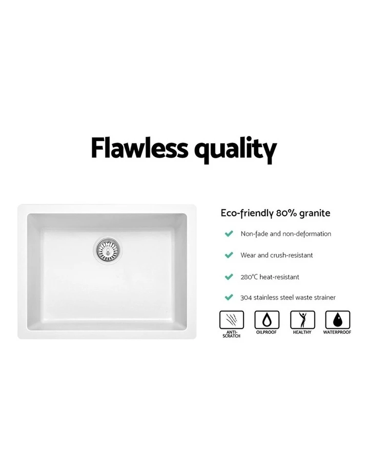 Top 10 😉 Best Pirce 🌟 Cefito Stone Kitchen Sink 61X47MM Granite White 👏 👏 3 Top 10 😉 Best Pirce 🌟 Cefito Stone Kitchen Sink 61X47MM Granite White 👏 👏 - Image 3