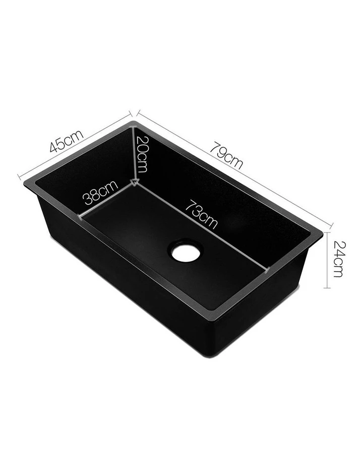 Promo 🔥 Cheapest 🌟 Cefito Stone Kitchen Sink 79X45MM Granite Black 🔥 ❤️ 2 Promo 🔥 Cheapest 🌟 Cefito Stone Kitchen Sink 79X45MM Granite Black 🔥 ❤️ - Image 2